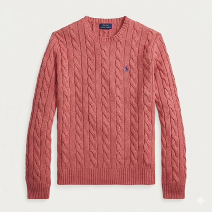 Jersey de Algodón con Cuello Redondo y Logo Bordado