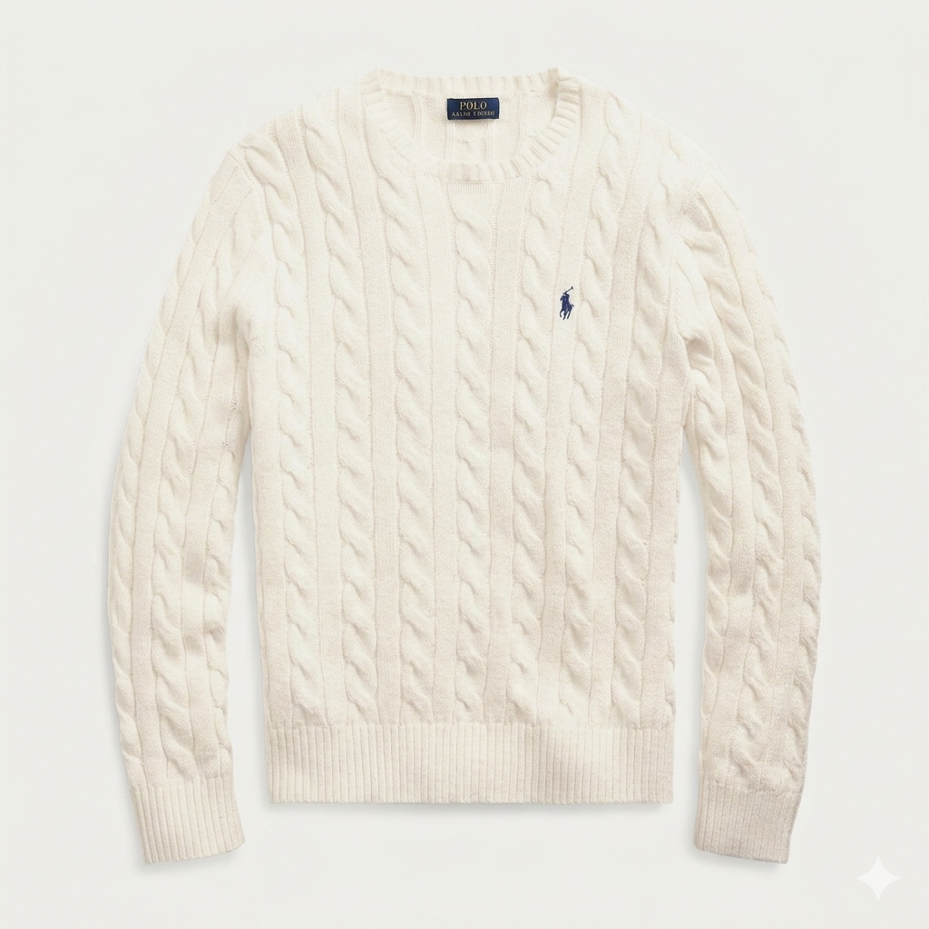 Jersey de Algodón con Cuello Redondo y Logo Bordado