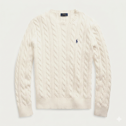 Jersey de Algodón con Cuello Redondo y Logo Bordado