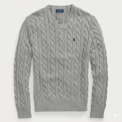 Jersey de Algodón con Cuello Redondo y Logo Bordado