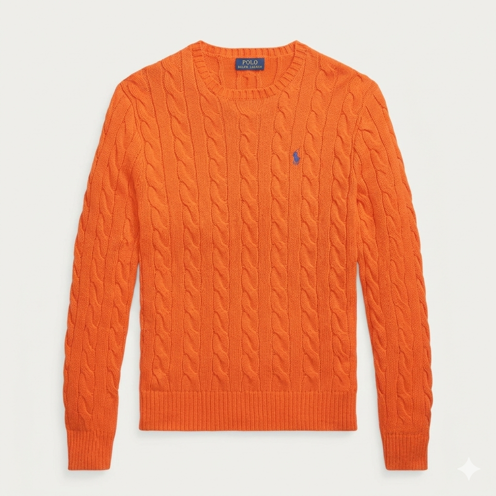 Jersey de Algodón con Cuello Redondo y Logo Bordado