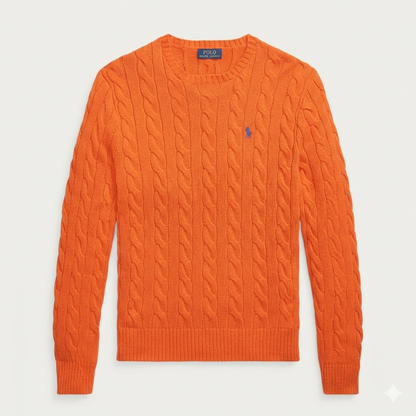 Jersey de Algodón con Cuello Redondo y Logo Bordado