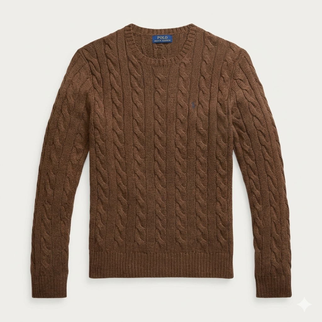 Jersey de Algodón con Cuello Redondo y Logo Bordado