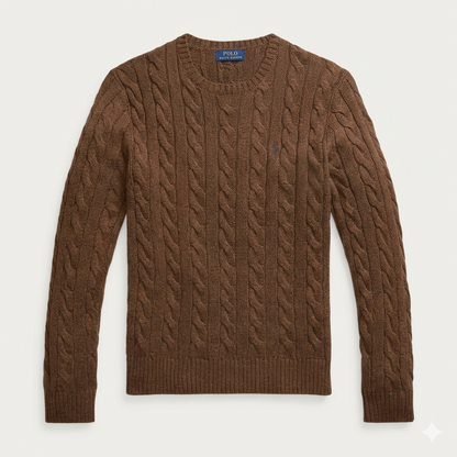 Jersey de Algodón con Cuello Redondo y Logo Bordado