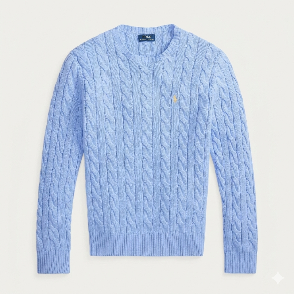 Jersey de Algodón con Cuello Redondo y Logo Bordado