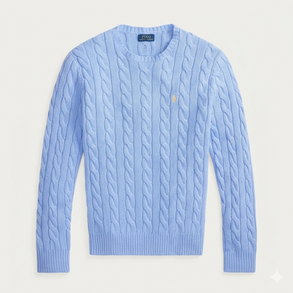 Jersey de Algodón con Cuello Redondo y Logo Bordado