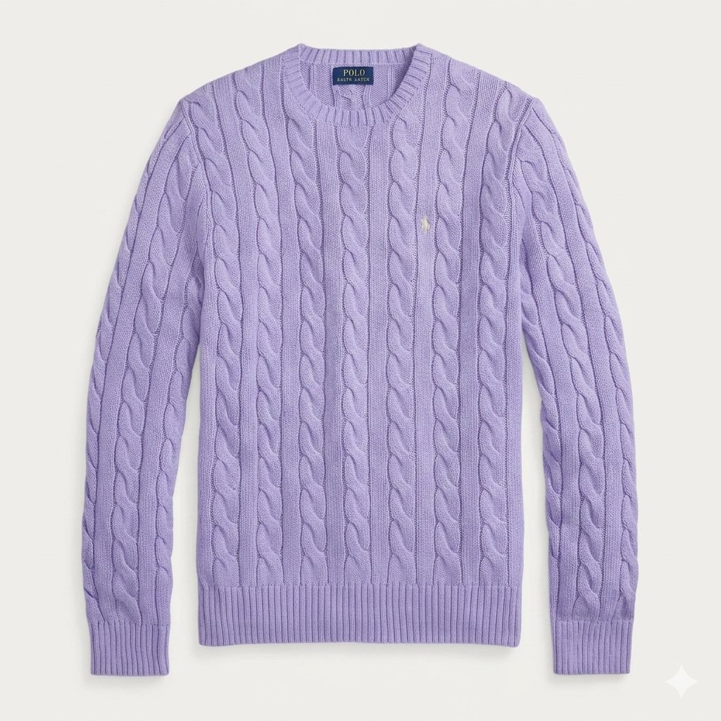 Jersey de Algodón con Cuello Redondo y Logo Bordado