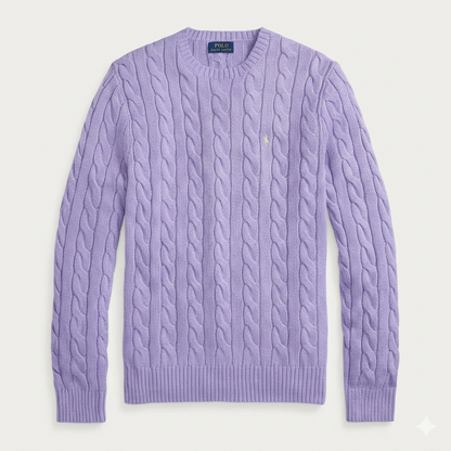 Jersey de Algodón con Cuello Redondo y Logo Bordado