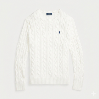 Jersey de Algodón con Cuello Redondo y Logo Bordado