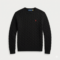 Jersey de Algodón con Cuello Redondo y Logo Bordado