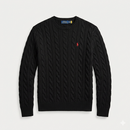 Jersey de Algodón con Cuello Redondo y Logo Bordado