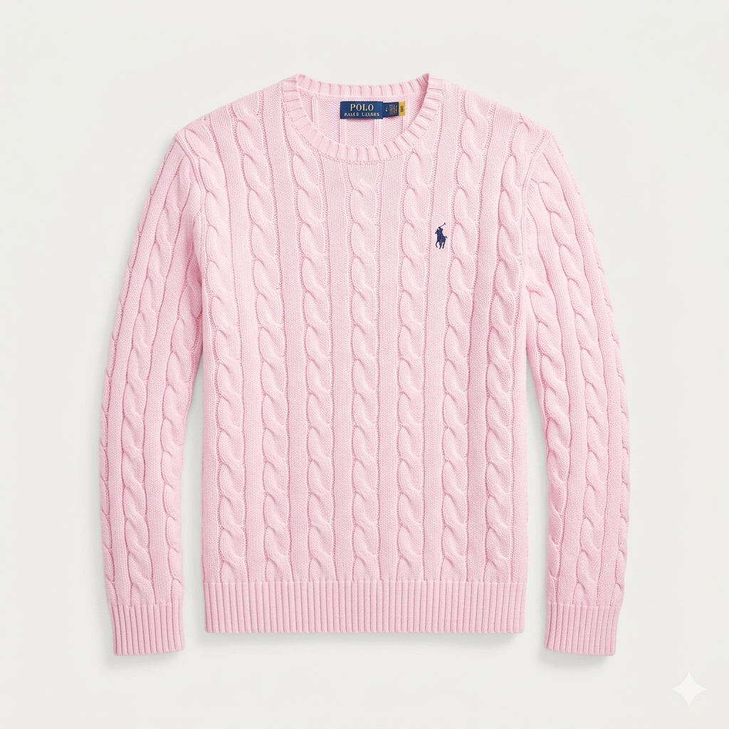 Jersey de Algodón con Cuello Redondo y Logo Bordado