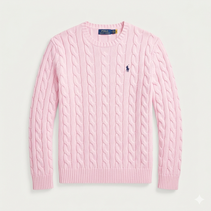 Jersey de Algodón con Cuello Redondo y Logo Bordado